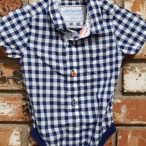 Set of 2 Baby dress shirt button down onesies By gymboree and autograph clothing